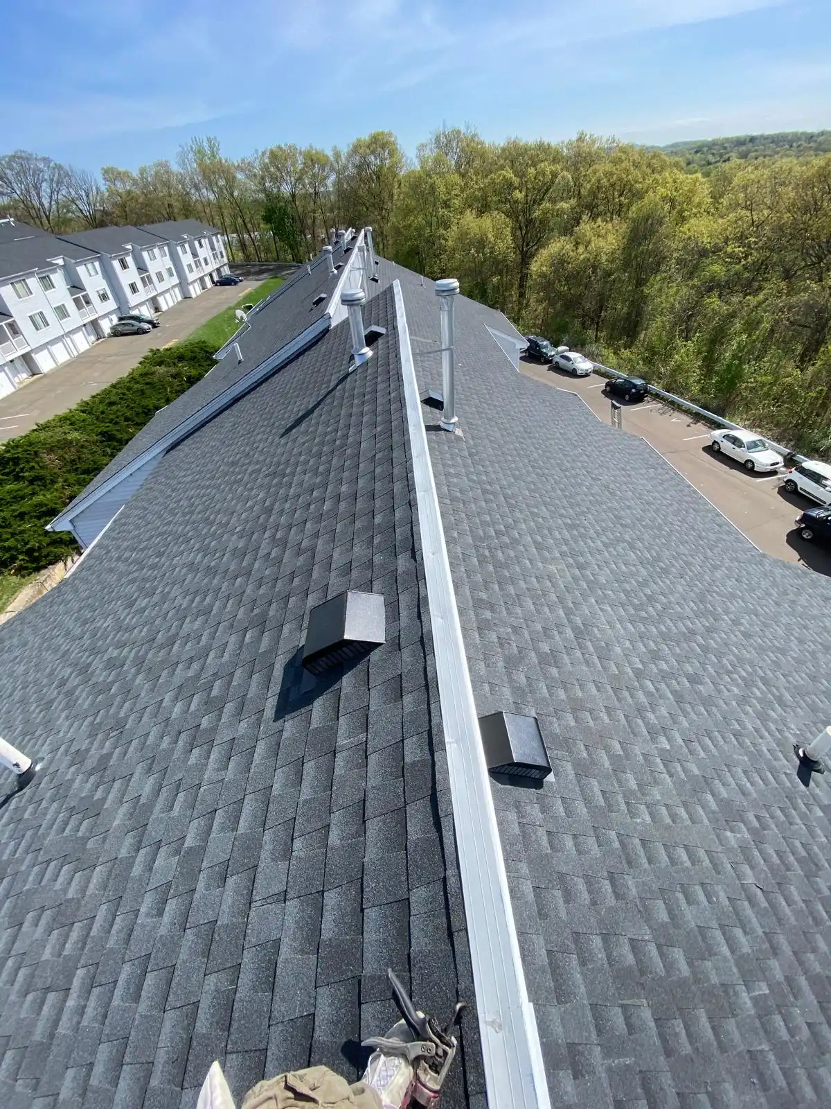 Roofing installation on a home in Connecticut