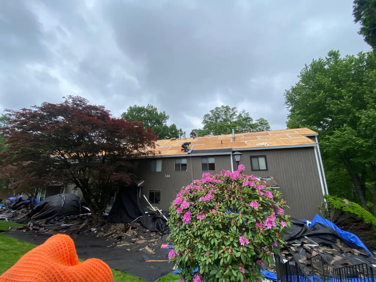 Roofing work in progress by Joshua Home Improvement